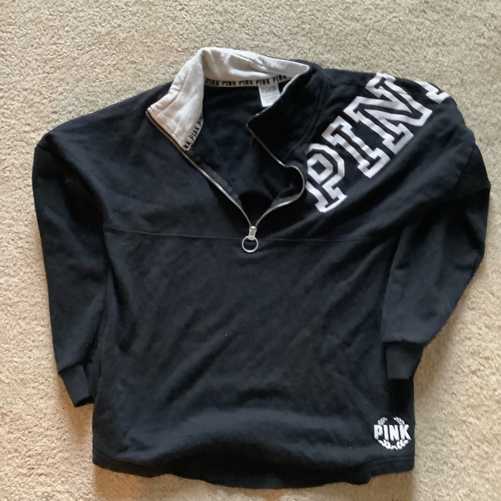 PINK Victoria's Secret Logo Graphic Sweatshirt Spell Out XS Preppy